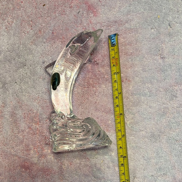 Vintage Waterford Crystal Clear and Blue Dolphin Figurine- 1999 - Picture 7 of 7